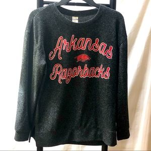 Arkansas Razorback sweater ladies size Small gray